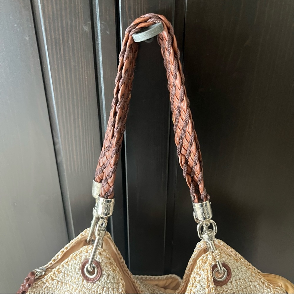 The Sak Indio Crochet Shoulder Bag in the "Sand Stripe" colorway - Picture 6 of 15